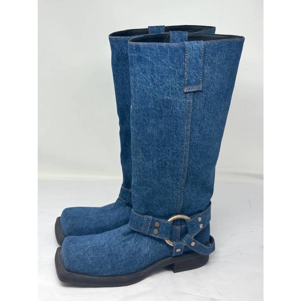ACNE STUDIOS women's balius denim boots in denim - Picture 4 of 4